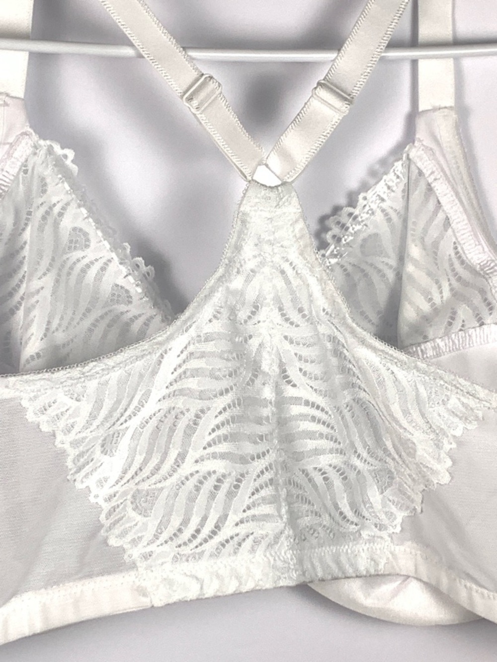 Glamorise 48DD Front Close Underwire Bra White Racerback Lace Full Coverage - Picture 10 of 15